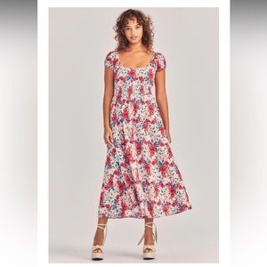 LoveShackFancy Vernon Midi Dress - Rush of Red